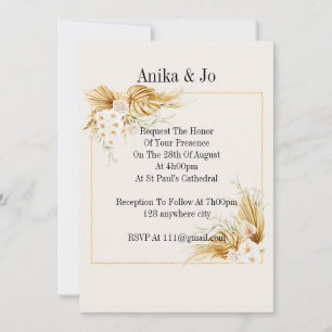 Einladung zur Hochzeit in Weiß, klassische Hochzei