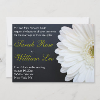 Einladung zur Hochzeit in Weiß, Schwarz und Gold