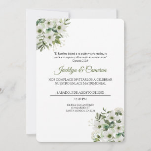 Einladung zur Hochzeit in Weiß und Grün