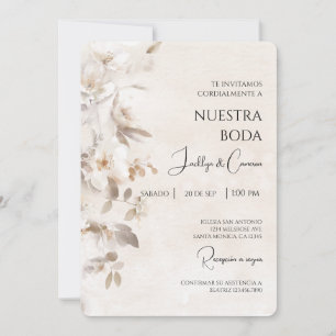 Einladung zur Hochzeit in Weißer Blume