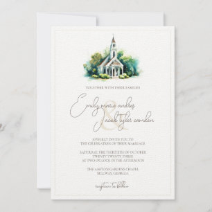 Einladung zur Hochzeit - Kapelle in Wasserfarbe