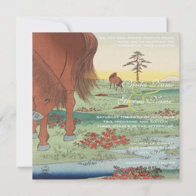 Einladung zur Hochzeit Künstler Hiroshige Utagawa (Vorderseite)