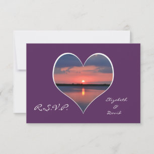 Einladung zur Hochzeit - Lila Sonnenuntergang im H