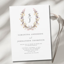 Einladung zur Hochzeit lila Wildblumen