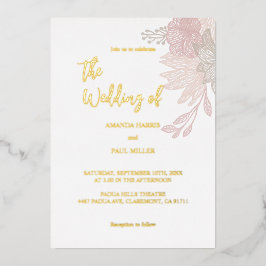 Einladung zur Hochzeit Minimalistischer Blumenfoli