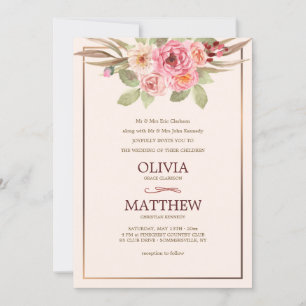 Einladung zur Hochzeit mit floraler Freude
