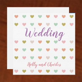 Einladung zur Hochzeit mit Pastel Hearts Pattern