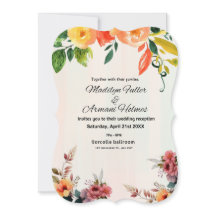 Einladung zur Hochzeit mit phantastischem Blumenwa