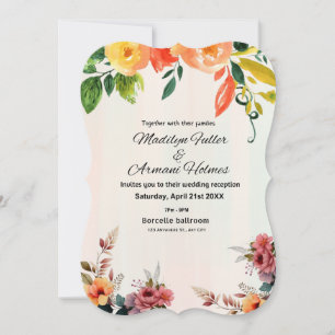 Einladung zur Hochzeit mit phantastischem Blumenwa