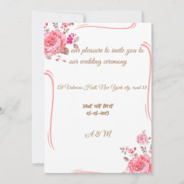 Einladung zur Hochzeit mit Rose-Blume