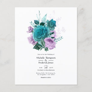 Einladung zur Hochzeit mit Türkis und Lavendel Flyer
