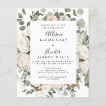 Einladung zur Hochzeit mit weißer Blume