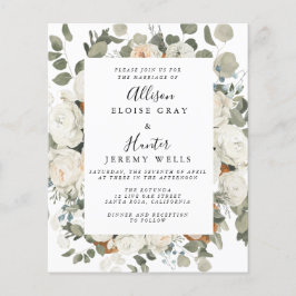 Einladung zur Hochzeit mit weißer Blume