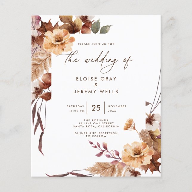 Einladung zur Hochzeit | November Flyer (Vorne)