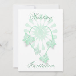 Einladung zur Hochzeit Peppermint Butterflies Herz