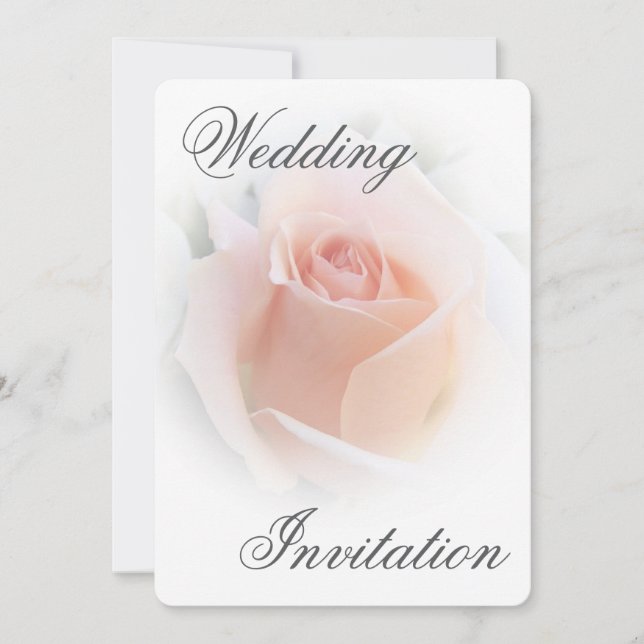 Einladung zur Hochzeit Pfirsichpink-Rosenknospe (Vorderseite)