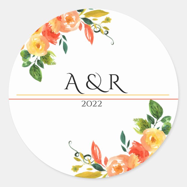 Einladung zur Hochzeit Runder Aufkleber (Vorderseite)