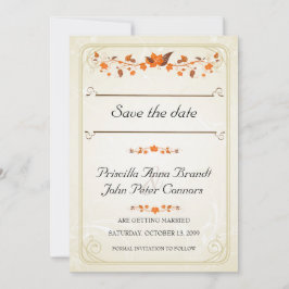 Einladung zur Hochzeit Save the Date, Herbstlaub T