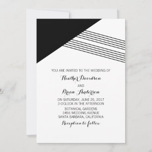 Einladung zur Hochzeit Schwarz-weißer geometrische