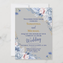 Einladung zur Hochzeit: Silber, Blume, uAwg, QR