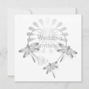 Einladung zur Hochzeit Silberdrachenfliegen Herz