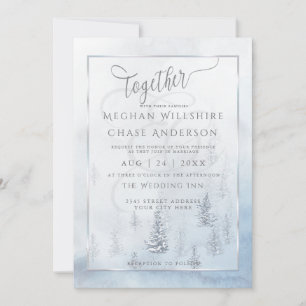 Einladung zur Hochzeit   Silver Blue Winter Wonder