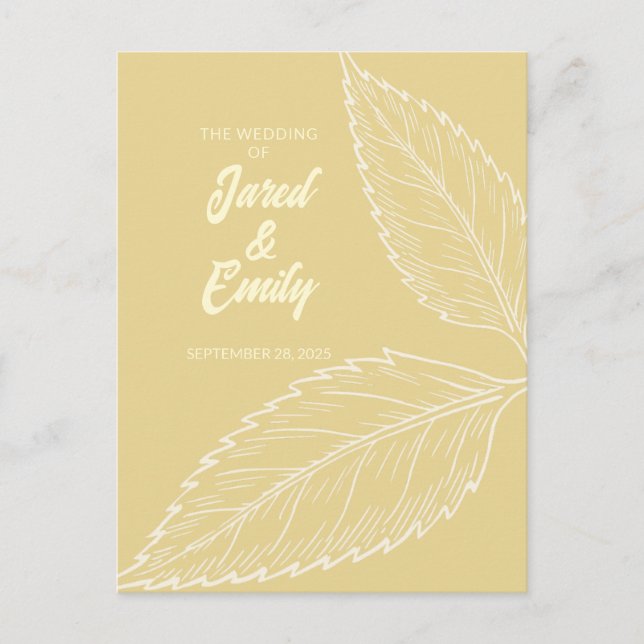 Einladung zur Hochzeit Soft Gold Postkarte (Vorderseite)