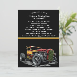 Einladung zur Hochzeit und Frisierte Auto