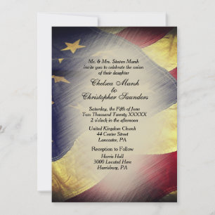 Einladung zur Hochzeit Vintager amerikanischer Fah