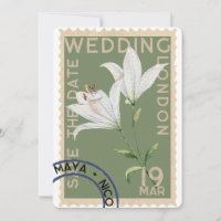 Einladung zur Hochzeit Vintager Briefmarke