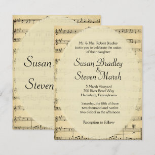 Einladung zur Hochzeit Vintager Noten