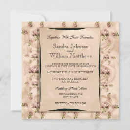 Einladung zur Hochzeit Vintager Rose