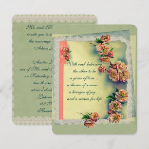 Einladung zur Hochzeit Vintager Rose