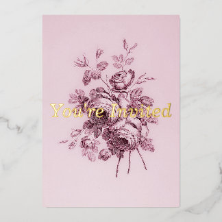 Einladung zur Hochzeit Vintager Rose