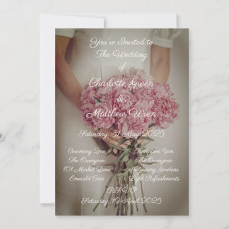 Einladung zur Hochzeit Vintager Stil Flora Elegant