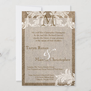 Einladung zur Hochzeit von 12x18 Burlap und Lace M