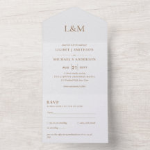Einladung zur Hochzeit von 3in1 Klassischem Weißem