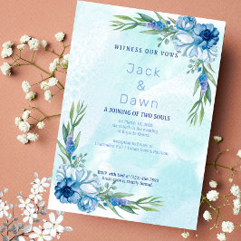 Einladung zur Hochzeit von abstraktem Blau und Grü