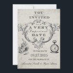 Einladung zur Hochzeit von Alicen im Wunderland<br><div class="desc">Alice im Wunderland Hochzeitseinladung: Nutzen Sie diese Einladungen,  um Ihre Freunde und Familie zur Hochzeit Ihrer Träume einzuladen. Verwenden Sie die Aufforderung,  um das Produkt anzupassen. Wenn Sie die Grafik ändern möchten,  kontaktieren Sie mich bitte über meinen Shop. Antiker Kronier</div>