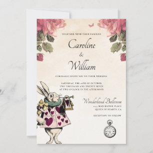 Einladung zur Hochzeit von Alicen im Wunderland