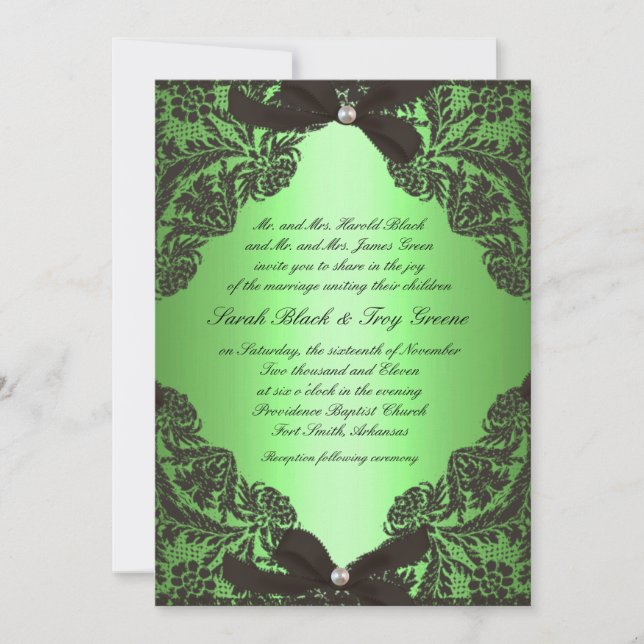 Einladung zur Hochzeit von Apple Green und Black L (Vorderseite)