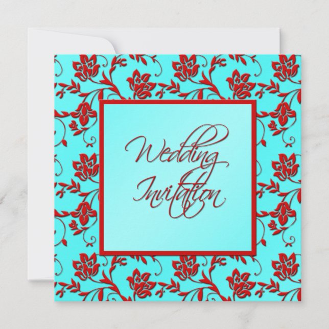 Einladung zur Hochzeit von Aqua und Roten Flora (Vorderseite)