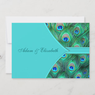 Einladung zur Hochzeit von aquamarinen Blaupfauenp