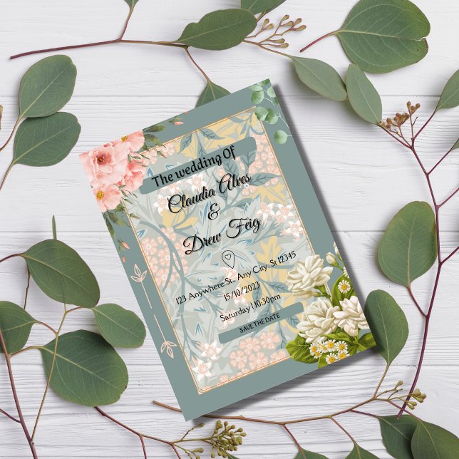 Einladung zur Hochzeit von aquamarinen Herbst-Wass (Von Creator hochgeladen)