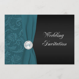 Einladung zur Hochzeit von aquamarinen und schwarz