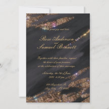 Einladung zur Hochzeit von Black Glitzer