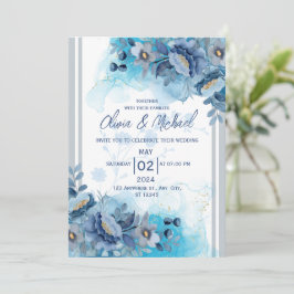 Einladung zur Hochzeit von Blauer Flora