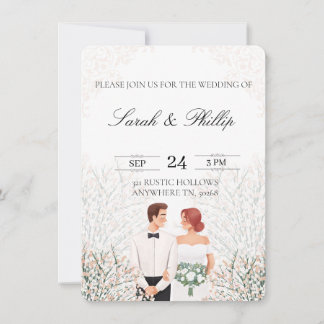Einladung zur Hochzeit von Braut und Gräuel