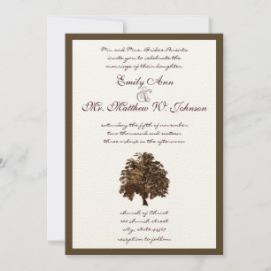 Einladung zur Hochzeit von Brown Oak Tree