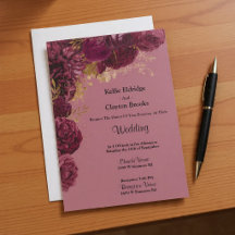 Einladung zur Hochzeit von Burgund und Gold